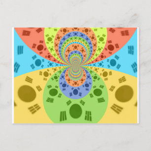 Carte Postale Drapeau sud-coréen Inspiré Art Abstrait Impression