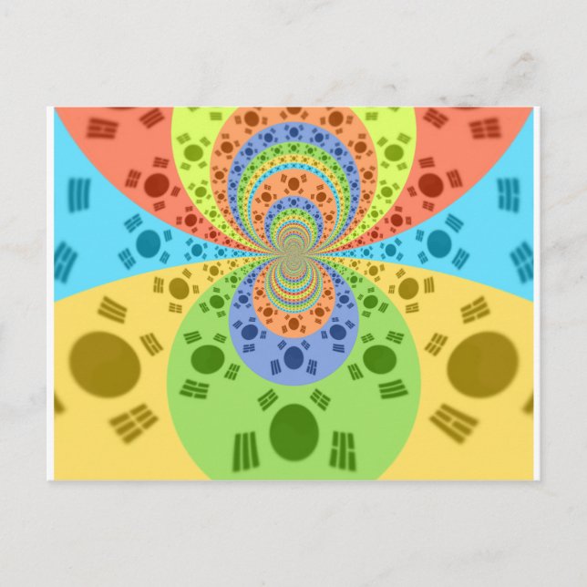 Carte Postale Drapeau sud-coréen Inspiré Art Abstrait Impression (Devant)