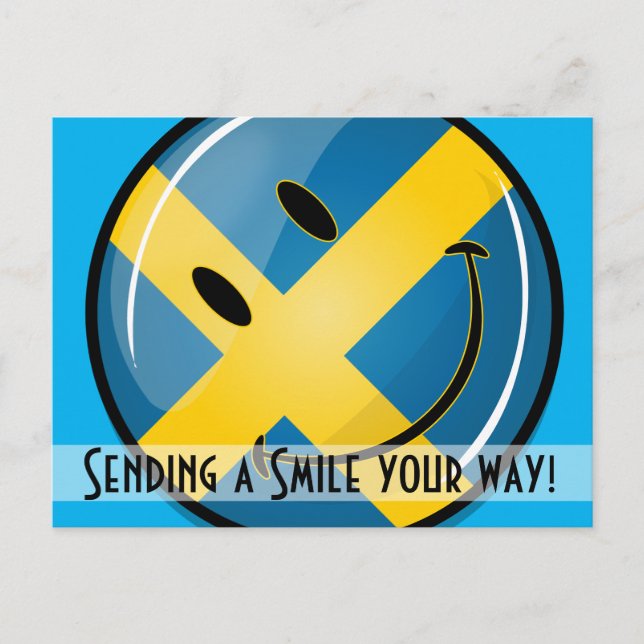 Carte Postale Drapeau suédois souriant (Devant)