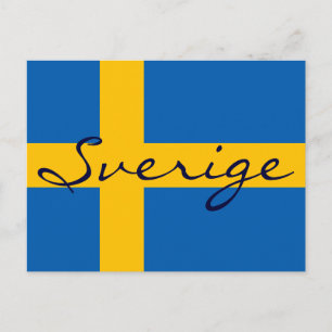 Carte postale Drapeau Suédois Sverige Suède