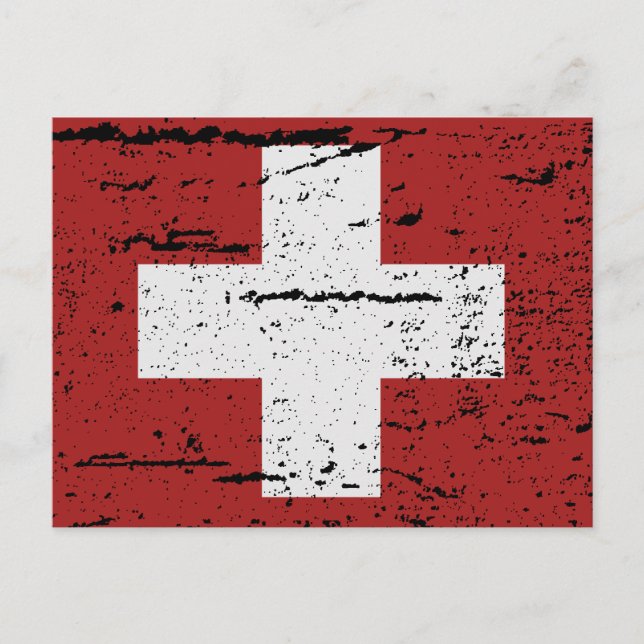CARTE POSTALE DRAPEAU SUISSE (Devant)
