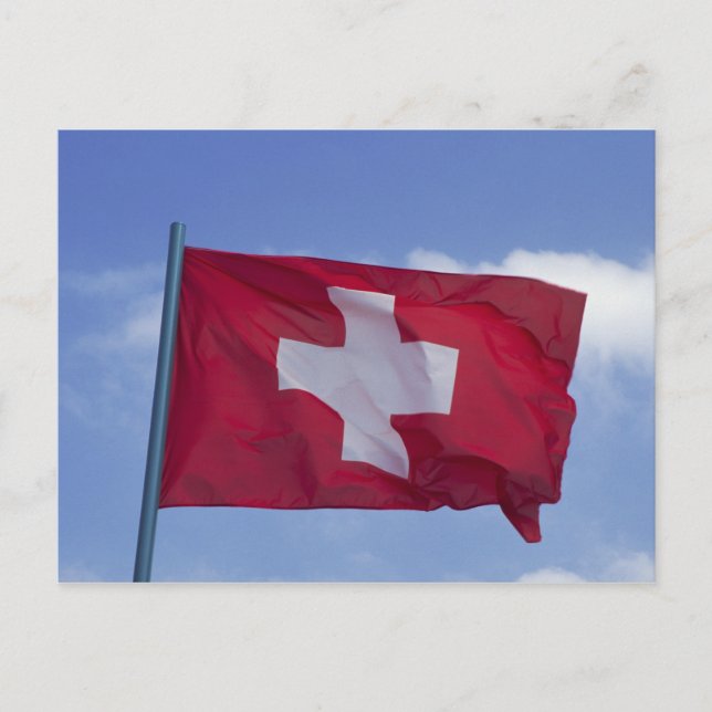Carte Postale Drapeau suisse RF) (Devant)