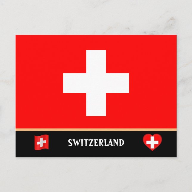 Carte Postale Drapeau Suisse & Voyage en Suisse / Suisse (Devant)