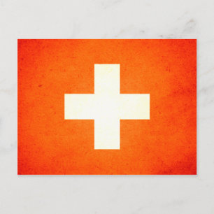 Carte Postale Drapeau Sun bissed Suisse