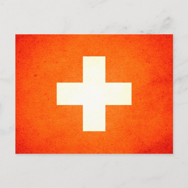 Carte Postale Drapeau Sun bissed Suisse (Devant)