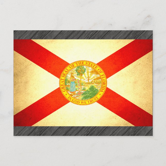 Carte Postale Drapeau Sun embrassé Floride (Devant)