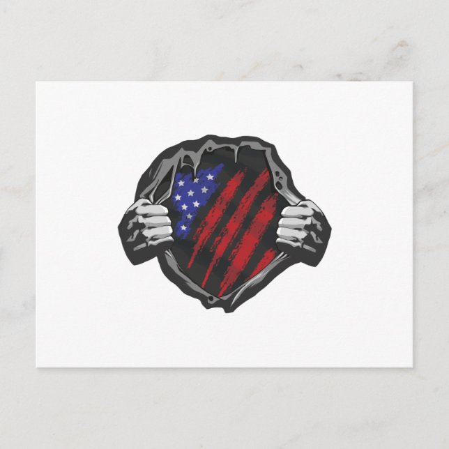 Carte Postale Drapeau superhero USA (Devant)