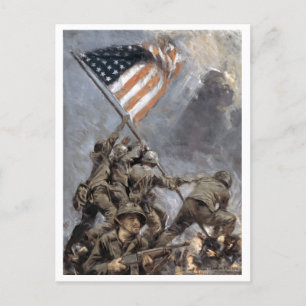 Carte Postale Drapeau sur le Mont Suribachi, Iwo Jima, 1945