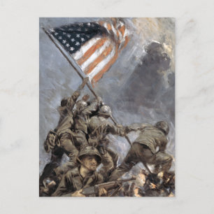 Carte Postale Drapeau sur le Mont Suribachi, Iwo Jima, 1945