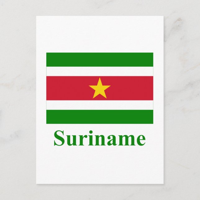 Carte Postale drapeau Suriname avec nom (Devant)