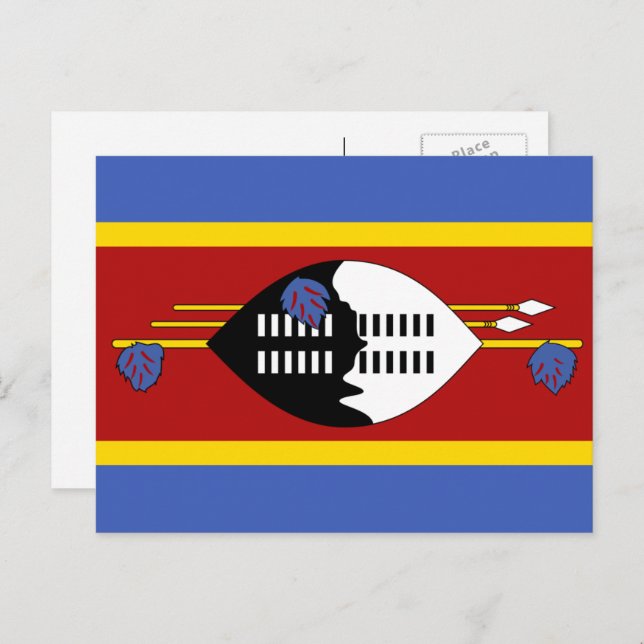 Carte Postale Drapeau swazi, Drapeau d'Eswatini (Devant / Derrière)