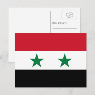 Carte Postale Drapeau syrien, Drapeau de Syrie