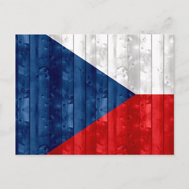 Carte Postale Drapeau tchèque en bois (Devant)