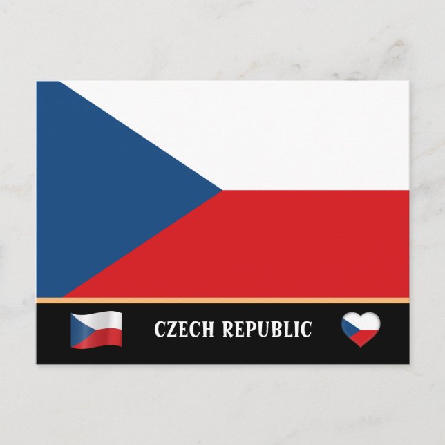 Carte Postale Drapeau tchèque et voyage en République tchèque/Tc (Devant)