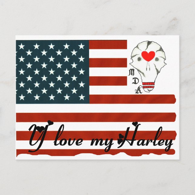 Carte Postale DRAPEAU TDM AIME MON HARLEY.png (Devant)
