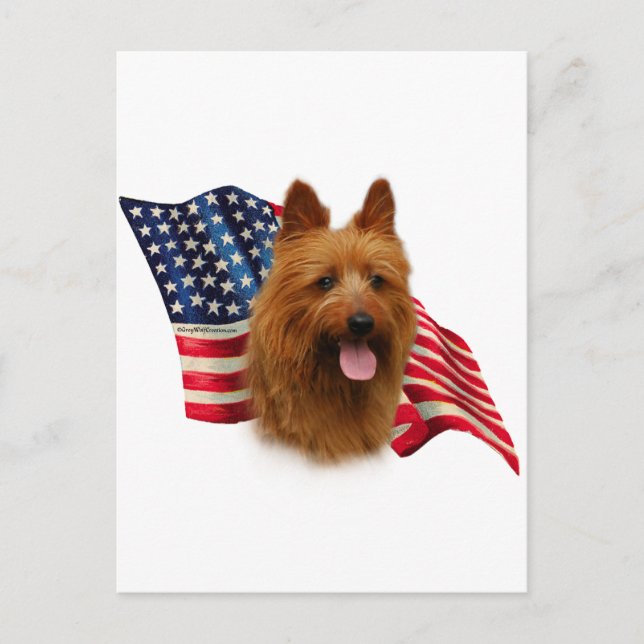 Carte Postale Drapeau Terrier australien (Devant)
