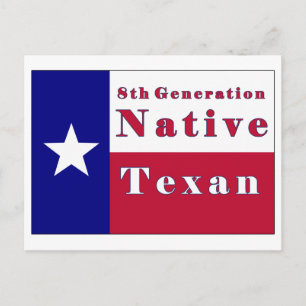 Carte Postale Drapeau texan natif de 8e génération