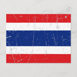 Carte Postale Drapeau thaïlandais griffé