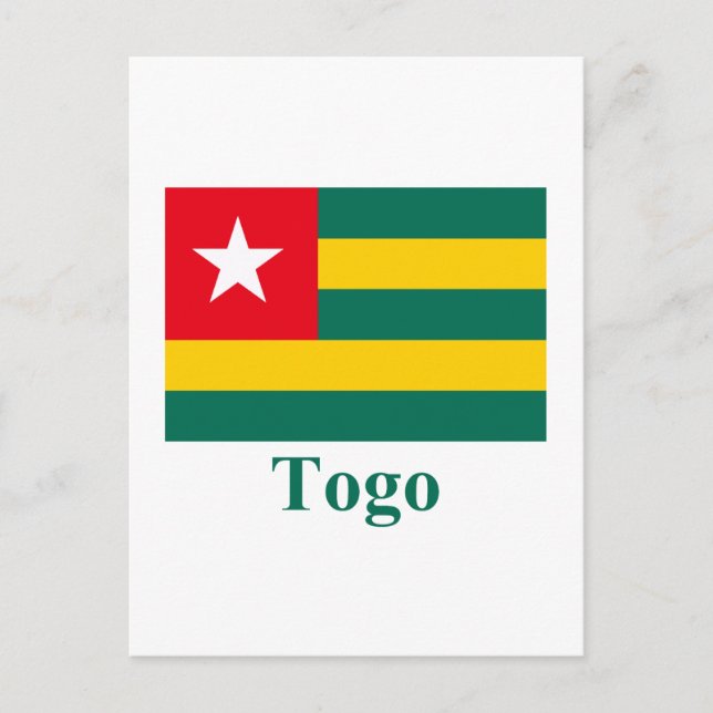 Carte Postale Drapeau Togo avec nom (Devant)