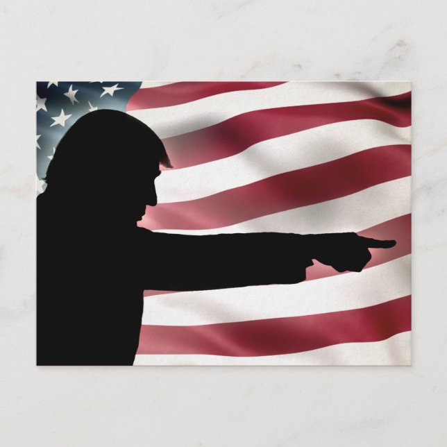 Carte Postale Drapeau Trump Silhouette USA (Devant)