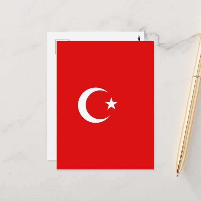 Carte Postale Drapeau turc (Devant/Arrière en situation)