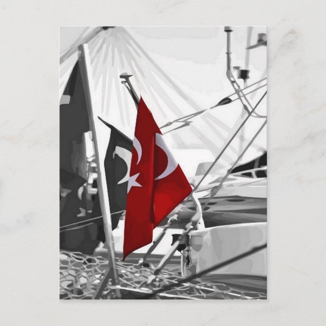 Carte Postale Drapeau turc - Al Sancak (Devant)