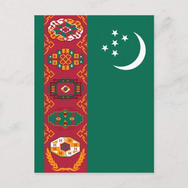 Carte Postale drapeau turkmenistan (Devant)