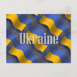 Carte Postale Drapeau ukrainien qui flotte