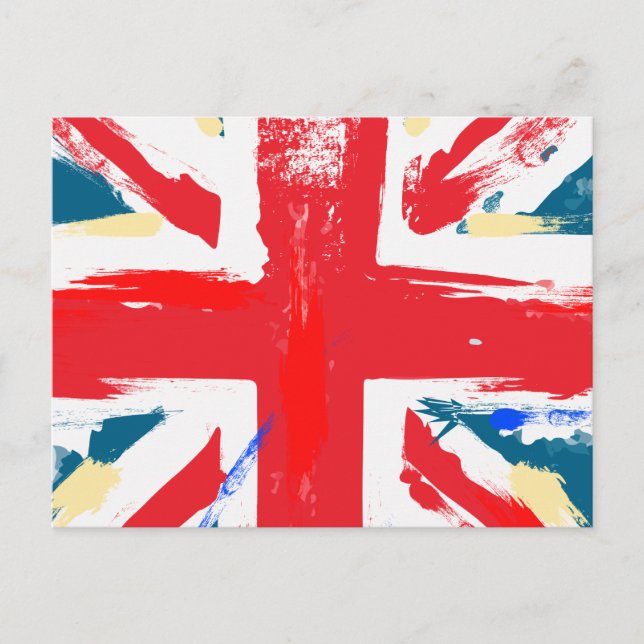 Carte Postale Drapeau Union Jack britannique vintage usé (Devant)