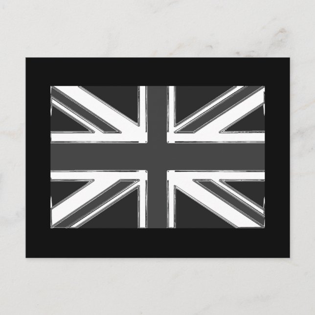 Carte Postale Drapeau Union Jack du Royaume-Uni - Chrome (Devant)