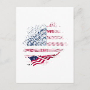 Carte Postale Drapeau USA
