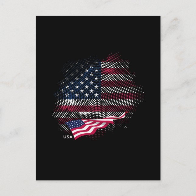 Carte Postale Drapeau USA (Devant)