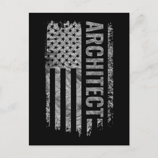 Carte Postale Drapeau USA en détresse design Architecte (Devant)