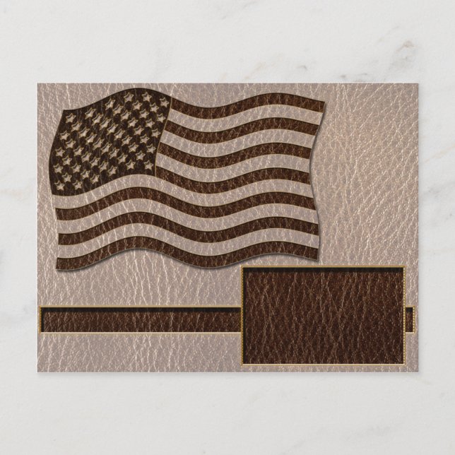 Carte Postale Drapeau USA Soft en cuir (Devant)