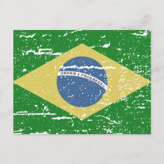 Carte Postale Drapeau vintage Brésil
