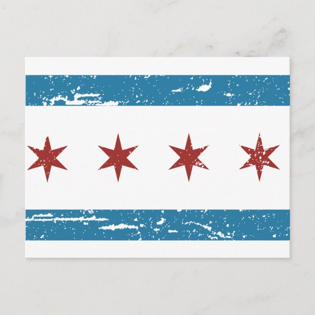 Carte Postale Drapeau vintage CHICAGO (Devant)