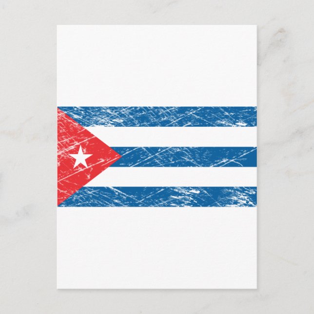 Carte Postale Drapeau vintage de Cuba (Devant)