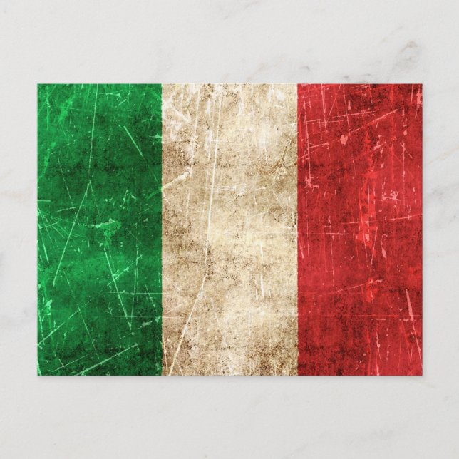 Carte Postale Drapeau vintage de l'Italie (Devant)