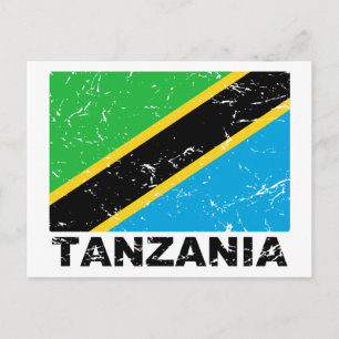 Carte Postale Drapeau Vintage de Tanzanie
