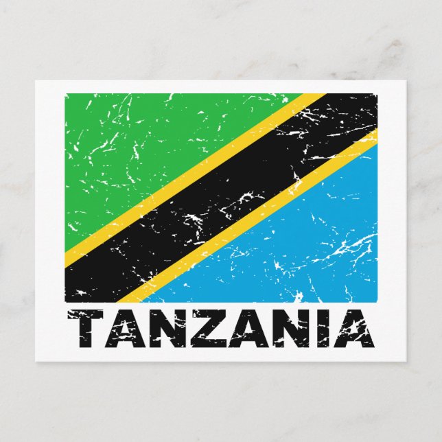 Carte Postale Drapeau Vintage de Tanzanie (Devant)