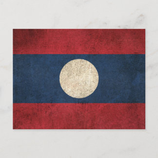 Carte Postale Drapeau vintage déchiré du Laos