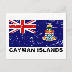 Carte Postale Drapeau Vintage des îles Caïmans
