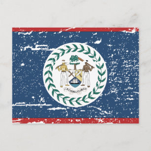 Carte Postale Drapeau vintage du Belize