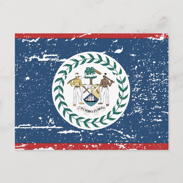 Carte Postale Drapeau vintage du Belize (Devant)