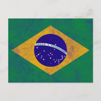 Carte Postale Drapeau Vintage du Brésil
