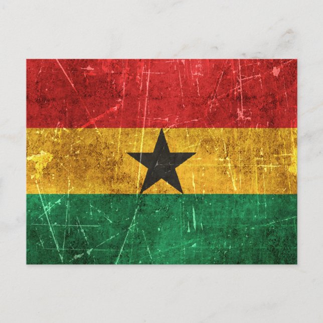 Carte Postale Drapeau vintage du Ghana (Devant)