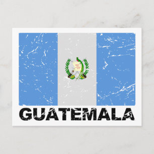 Carte Postale Drapeau Vintage du Guatemala