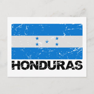 Carte Postale Drapeau Vintage du Honduras
