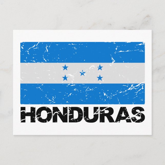 Carte Postale Drapeau Vintage du Honduras (Devant)