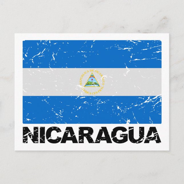 Carte Postale Drapeau Vintage du Nicaragua (Devant)